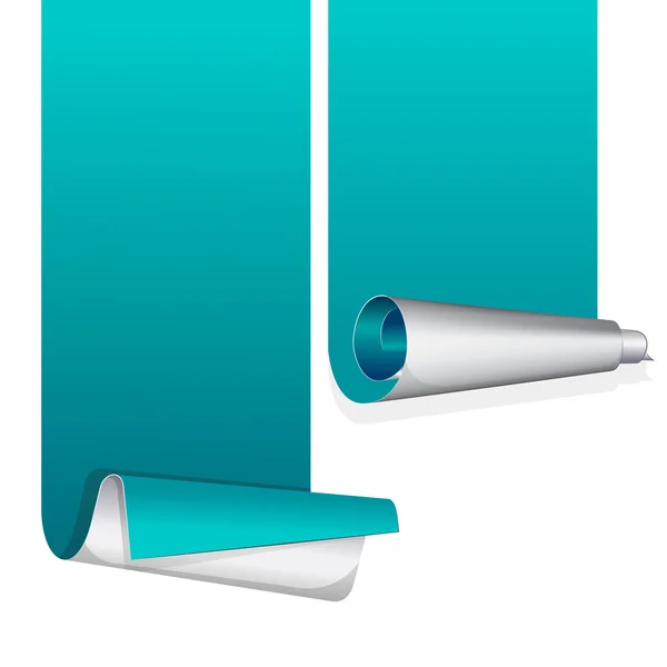 Turquoise sticker met opgerold rand. — Stockvector