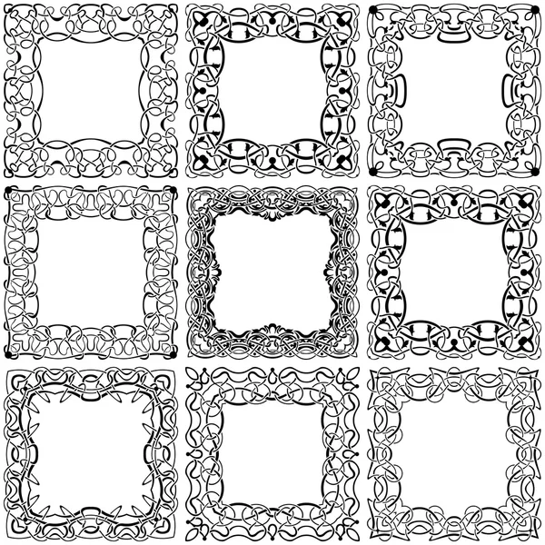 Square black frame set — Stock Vector