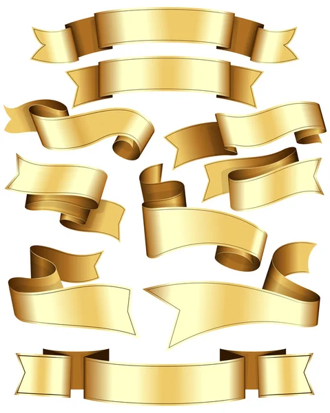 Altın şerit kümesi — Stok Vektör