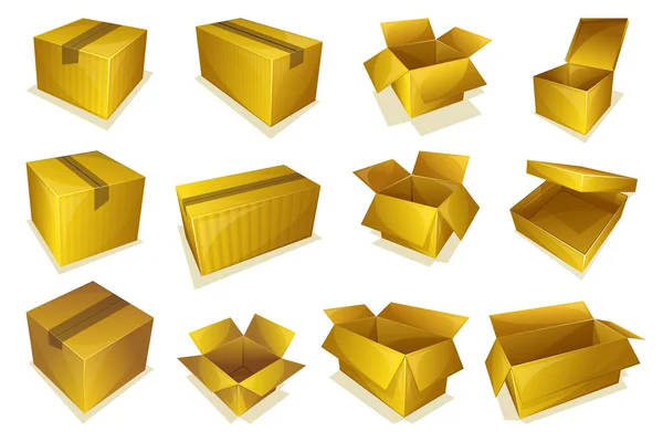 Cardboard parcel icon — Stock Vector