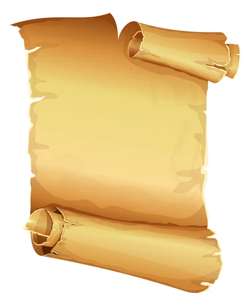 Big golden ribbon scroll of parchment — Stock Vector