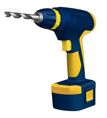 Akülü matkap gerçekçi çizimi