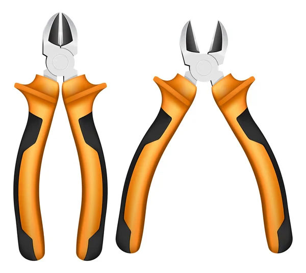 Kniptangen met oranje handgrepen — Stockvector