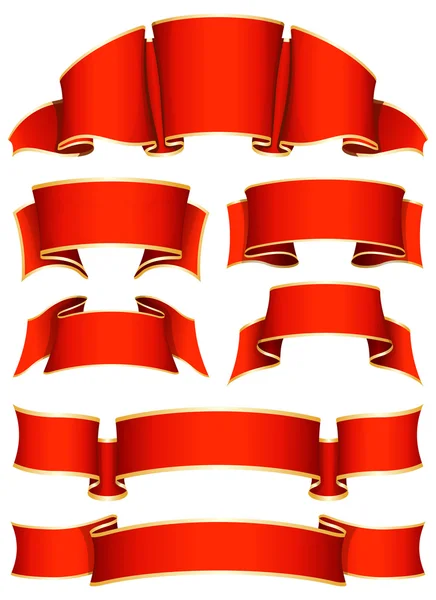 Set nastro rosso — Vettoriale Stock