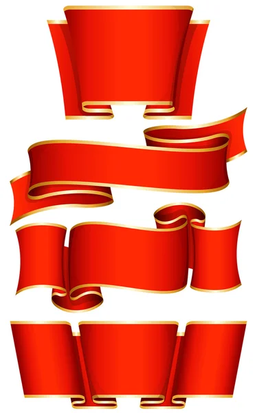 赤いリボン セット — ストックベクタ