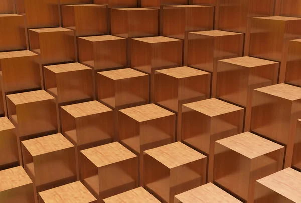 Padrão de cubo de madeira abstrato — Fotografia de Stock