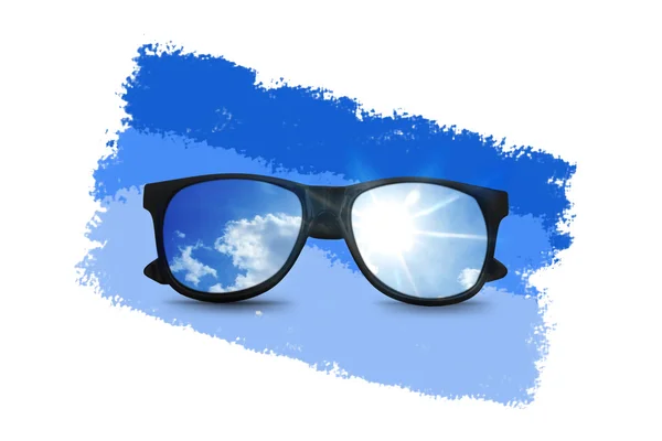 Sunglasses with blue sky — Stock Photo, Image