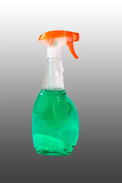 Reinigingsmiddel voor glazen fles. — Stockfoto
