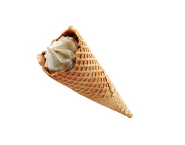 Dondurmalı waffle. Waffle külahının ufalanmış kenarları.