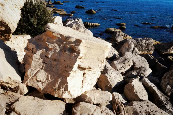 Rocks Shore Caspian Sea Kazakhstan Mangistau Region October 2019 Year — Stock Photo, Image