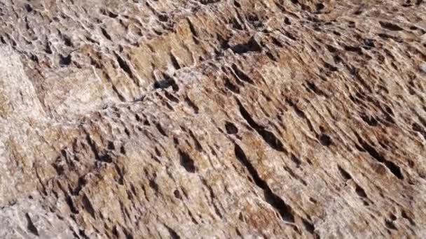 Oppervlaktezandsteen Rotsachtige Kust Van Kaspische Zee — Stockvideo