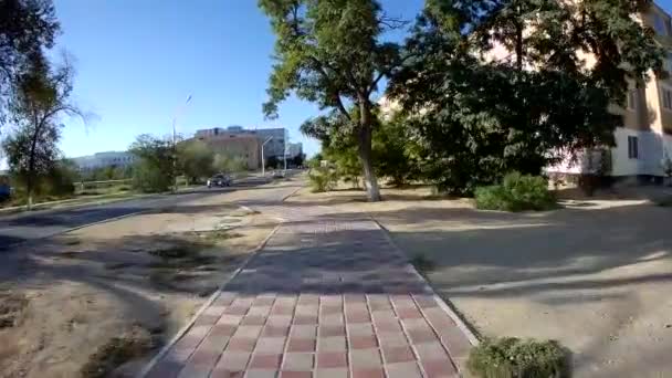 Caminhe Uma Bicicleta Cidade Cidade Aktau Região Mangistau Cazaquistão Setembro — Vídeo de Stock