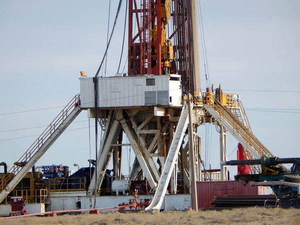 Drilling Rig Steppe Kazakhstan Mangistau Region September 2019 Year — Stock Photo, Image