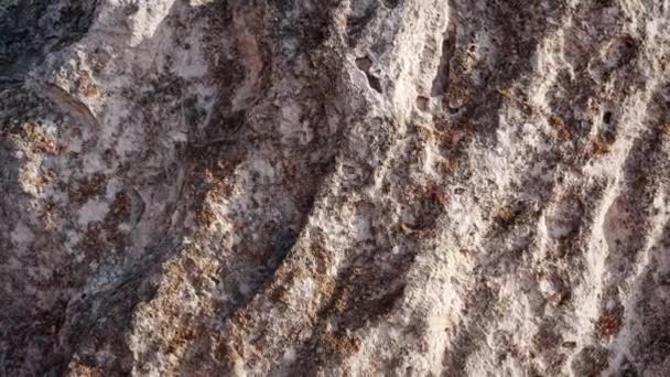 Oberfläche Sandiger Felsen Felsige Küste Des Kaspischen Meeres — Stockvideo