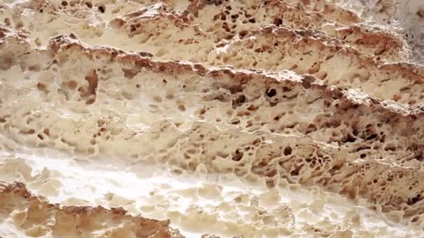 Povrchová Písčitá Skála Skalnaté Pobřeží Kaspického Moře — Stock video
