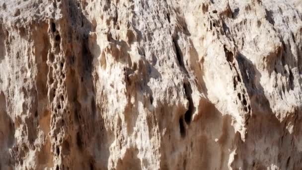 Oberfläche Sandiger Felsen Felsige Küste Des Kaspischen Meeres — Stockvideo