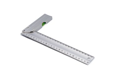 Joiner 'ın kare metali. Yakın plan. Beyaz arkaplanda izole.