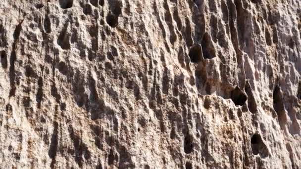 Oberfläche Sandiger Felsen Felsige Küste Des Kaspischen Meeres — Stockvideo