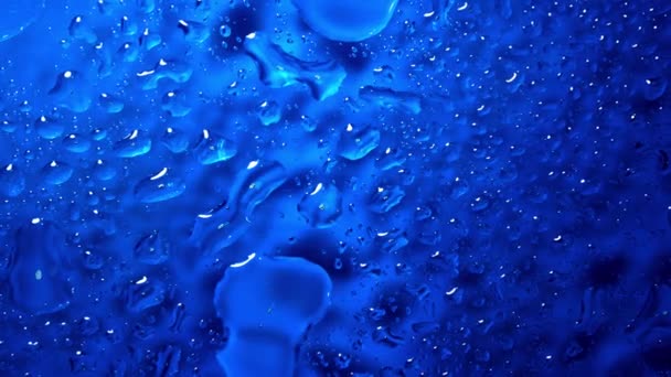 Sfondo Astratto Goccioline Blu Intenso Elementi Fluidi — Video Stock