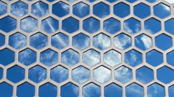 Aluminum Grating Blue Sky Clouds — 图库视频影像