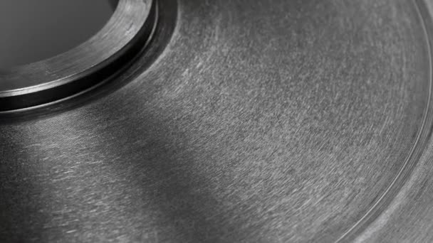 Metal Grey Disc Surface Calibration Disc Close — Stock Video