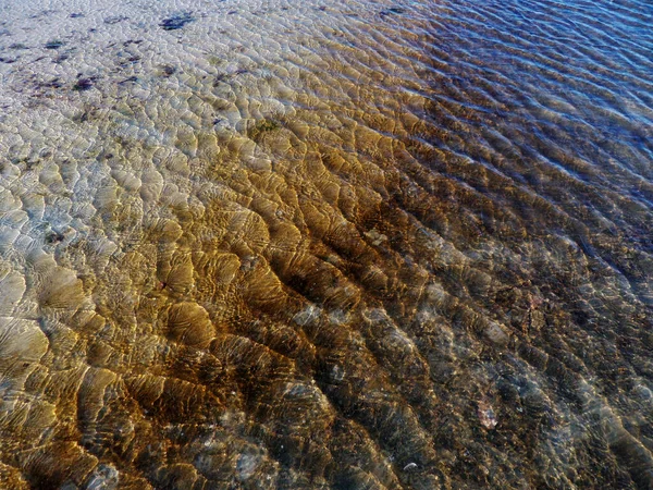 Ondulations Sur Eau Mer Côte Sablonneuse Mer Caspienne — Photo