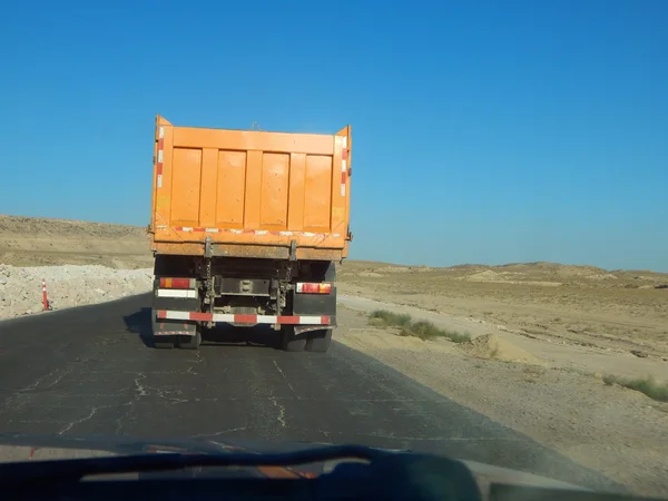 Overtaking truck on the narrow road. — Stock Photo, Image