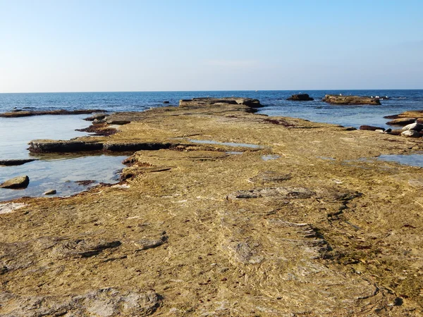 Steniga stranden av Kaspiska havet. — Stockfoto