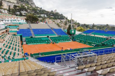 Monte-Carlo Rolex Masters final sınavlarına hazırlanan kil Tenis Kortu