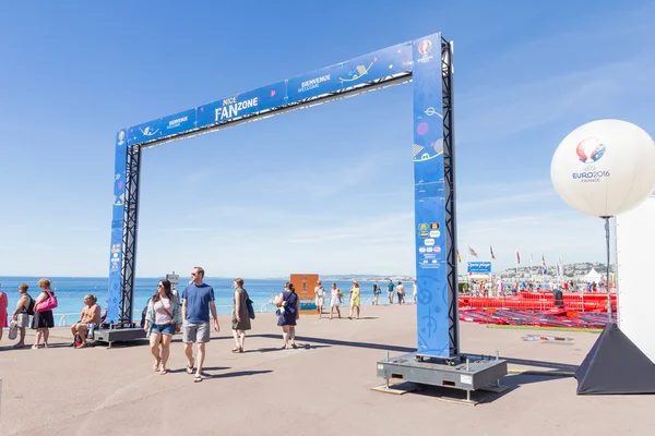 Eurocup 2016 yılında Promenade des Anglais, Nice fan bölgenin görünümünü — Stok fotoğraf