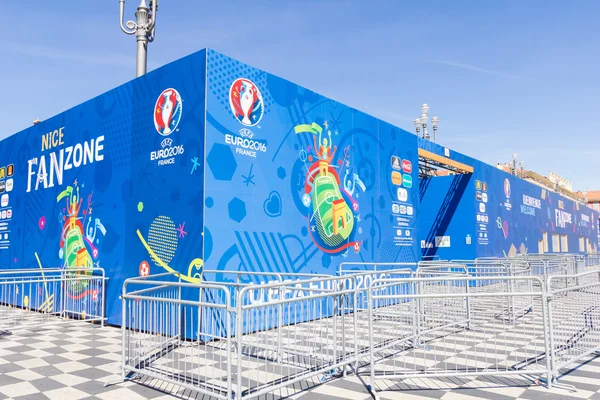 Eurocup 2016 yılında Place Massena, Nice fan bölgenin görünümünü — Stok fotoğraf