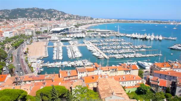 Cannes vista para a cidade, sul da França — Vídeo de Stock