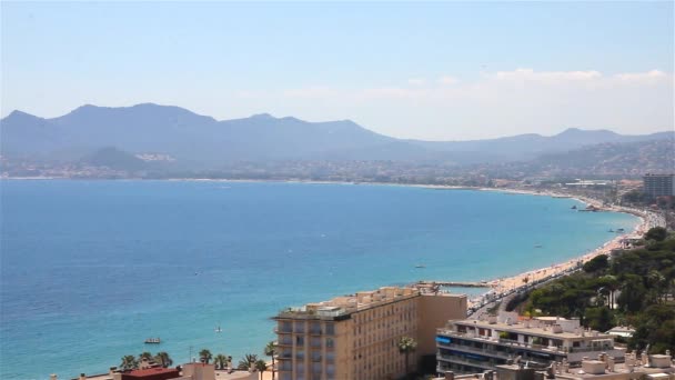 View of Cannes and Mandelieu, French Riviera — Stock Video