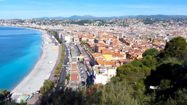 Plaży w Nicei, Francuska Riviera — Wideo stockowe