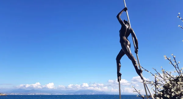 Statue Strand Cap Antibes Fransk Riviera - Stock-foto