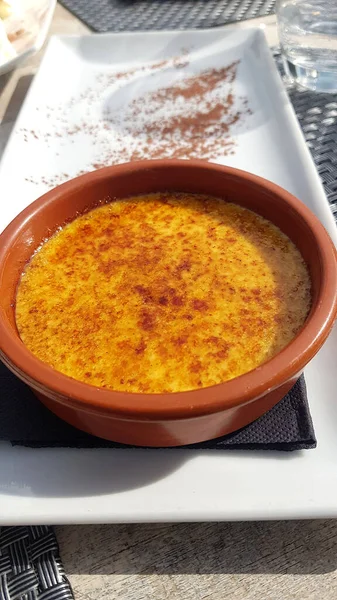 Typisch Dessert Crème Brulee Crema Catalana — Stockfoto