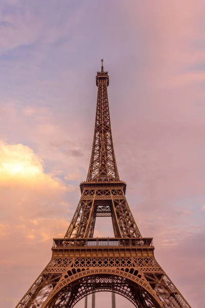 Puesta Sol Torre Eiffel París —  Fotos de Stock