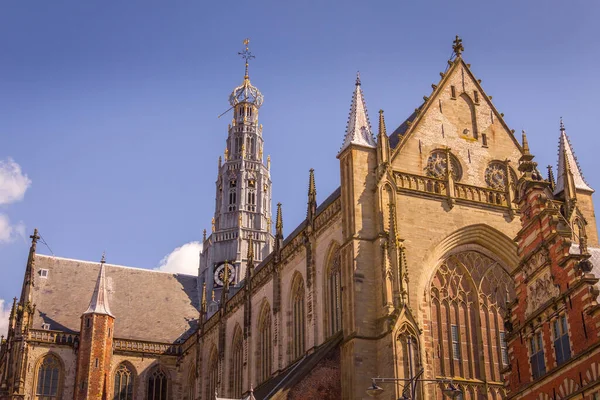 Kościół Brawa Groete Kerk Rynku Haarlem Holandia — Zdjęcie stockowe