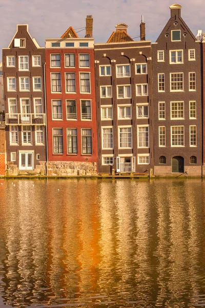 Typické Domy Amsterdamu Podzemí — Stock fotografie