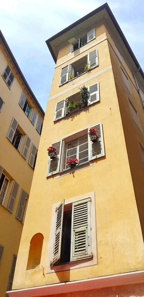 Edifícios Centro Velho Nice Riviera Francesa — Fotografia de Stock