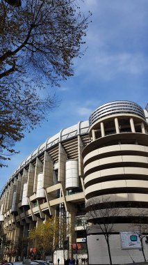 Madrid, İspanya - 15 Aralık 2018 Santiago Bernabeu Stadyumu. Bu site Real Madrid futbol takımının evidir..