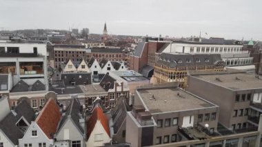 Kış aylarında amsterdam şehrin havadan görünümü