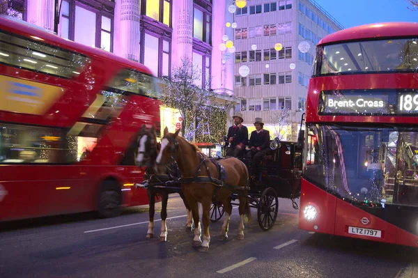 Londres Inglaterra Dezembro 2016 Decoração Natal Oxford Street Estrada Localizada — Fotografia de Stock