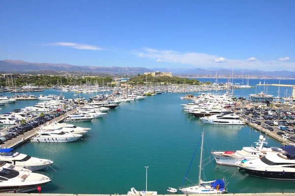 Jachtok Kikötőben Antibes Francia Riviéra — Stock Fotó