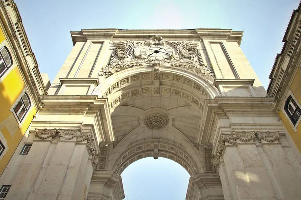 Augusta Street Triumphal Arch Commerce Square Lisabon Portugalsko — Stock fotografie