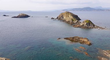 Giens Yarımadası 'ndaki Ribaud adaları, Hyeres, Fransa
