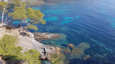 Fransa 'nın güneyindeki Hyeres' te Pontillon plajı.