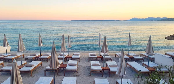 Zonsondergang Een Strand Juan Les Pins Côte Azur — Stockfoto