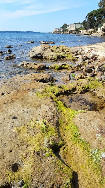 Plajă Juan Les Pins Riviera Franceză — Fotografie, imagine de stoc