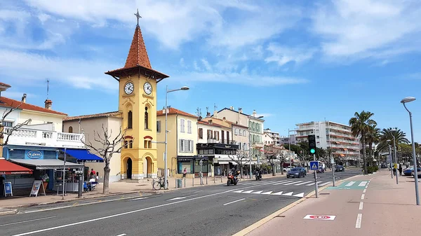 Cagnes Sur Mer Frankreich April 2021 Menschen Gehen Auf Der — Stockfoto